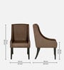 Piero Fabric Dining Chair In Chestnut Brown Colour