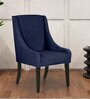Piero Fabric Dining Chair In Navy Blue Colour
