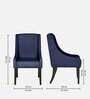 Piero Fabric Dining Chair In Navy Blue Colour