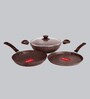 Aluminium Non-Stick Cookware-Set of 3 with 1 Glass lid