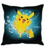 Pikachu Pokmon Black & Blue Silk Cushion Cover