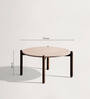 Pila 1T Solid Wood Coffee Table in Sand Colour With Marble Top