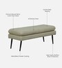 Pilar Boucle Fabric Bench In Lunar Grey Colour Pilar Boucle Fabric Bench In Lunar Grey Colour