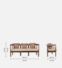 Pilaster Sheesham Wood 3 Seater Sofa in Natural Finish