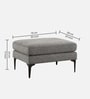 Piled Fabric Foot Stool In Grey Colour