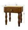 Pillar Acacia Wood Bedside Table in Natural Finish