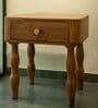 Pillar Acacia Wood Bedside Table in Natural Finish
