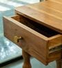 Pillar Acacia Wood Bedside Table in Natural Finish