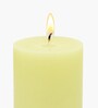 Set Of 3 Yellow Wax Pillar Candles