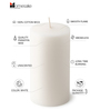 Set Of 3 White Wax Pillar Candles