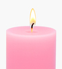 Set Of 3 Pink Wax Pillar Candles
