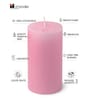 Set Of 3 Pink Wax Pillar Candles