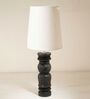 White Pillar Mango Wood Table Lamp