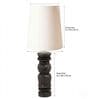 White Pillar Mango Wood Table Lamp