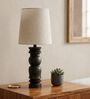 White Pillar Mango Wood Table Lamp