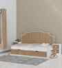 Pillowcastle Single Upholstered Bed With SideTable & Brown Upholstered Panels