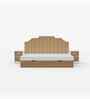 Pillowcastle Single Upholstered Bed With SideTable & Brown Upholstered Panels