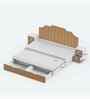Pillowcastle Sofa Cum Upholstered Bed With Side Tables & Brown Upholstered Panels