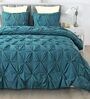 Pinch Pleat Denim Cold-Weather Comforter Kingsize With 2 Pillow Covers.