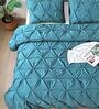 Pinch Pleat Denim Cold-Weather Comforter Kingsize With 2 Pillow Covers.