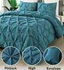 Pinch Pleat Denim Cold-Weather Comforter Kingsize With 2 Pillow Covers.