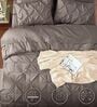 Pinch Pleat Mocha Cold-Weather Comforter King Size With 2 Pillow Covers