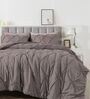 Pinch Pleat Mocha Cold-Weather Comforter Single Size With 1 Pillow Cover