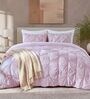Pinch Pleat Plum Cameo rose Comforter King Size With 2 Pillow Covers