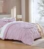 Pinch Pleat Plum Cameo rose Comforter King Size With 2 Pillow Covers