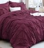 Pinch Pleat Plum Cold-Weather Comforter King Size With 2 Pillow Covers