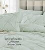 Pinch Pleat Sage Cold-Weather Comforter Single Size With 1 Pillow Cover