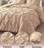Pinch Pleat Sand Cold-Weather Comforter King Size With 2 Pillow Covers