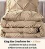 Pinch Pleat Sand Cold-Weather Comforter Single Size With 1 Pillow Cover