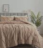 Pinch Pleat Sand Cold-Weather Comforter Single Size With 1 Pillow Cover