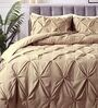 Pinch Pleat Sand Cold-Weather Comforter Single Size With 1 Pillow Cover