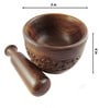 Pindia Kitchen Utensil Wooden Carving Kharal Okhli Masher
