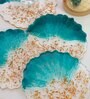 Pine Aesthetic Epoxy Green & White Resin (Set of 4) Table Coaster