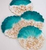 Pine Aesthetic Epoxy Green & White Resin (Set of 4) Table Coaster