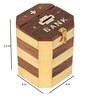 Pine And Sheesham Wood Handcrafted Octagon Piggy Bank