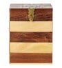 Pine And Sheesham Wood Handcrafted Square Piggy Bank