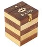 Pine And Sheesham Wood Handcrafted Square Piggy Bank