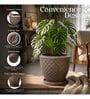 PINE Choco Brown 12 Inch German Polymer Round Plant Container With Saucer
