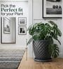 PINE Grey 12 Inch German Polymer Round Plant Container With Saucer
