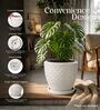 PINE Marble White 12 Inch German Polymer Round Plant Container With Saucer