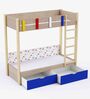 Pine Tree Bunk Bed in Oak Finish with Drawer Storage