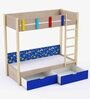 Pine Tree Bunk Bed in Oak Finish with Drawer Storage