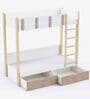 Pine Tree Bunk Bed in White Colour with Drawer Storage