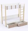 Pine Tree Bunk Bed in White Colour with Drawer Storage