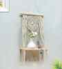 (1Pc) White Cotton Macrame Hanging Shelf