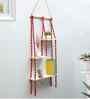(1Pc) Red Cotton Macrame Hanging Shelf